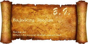 Bajnóczy Ibolya névjegykártya